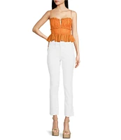 ASTR the Label Sylvan Sweetheart Neck Sleeveless Peplum Top