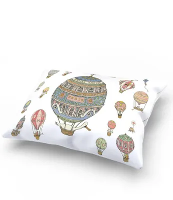 Atelier Choux Paris Baby Satin Printed Hot Air Balloon Decorative Pillow