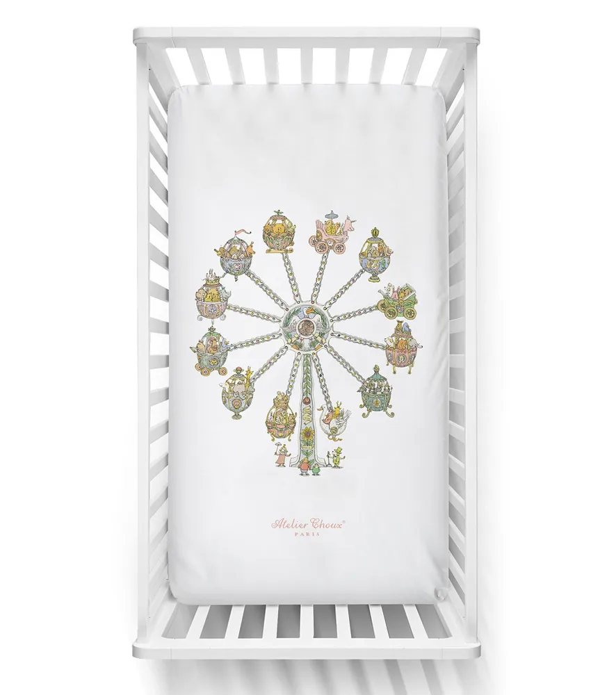 Atelier Choux Paris Ferris Wheel Organic Cotton Fitted Crib Sheets