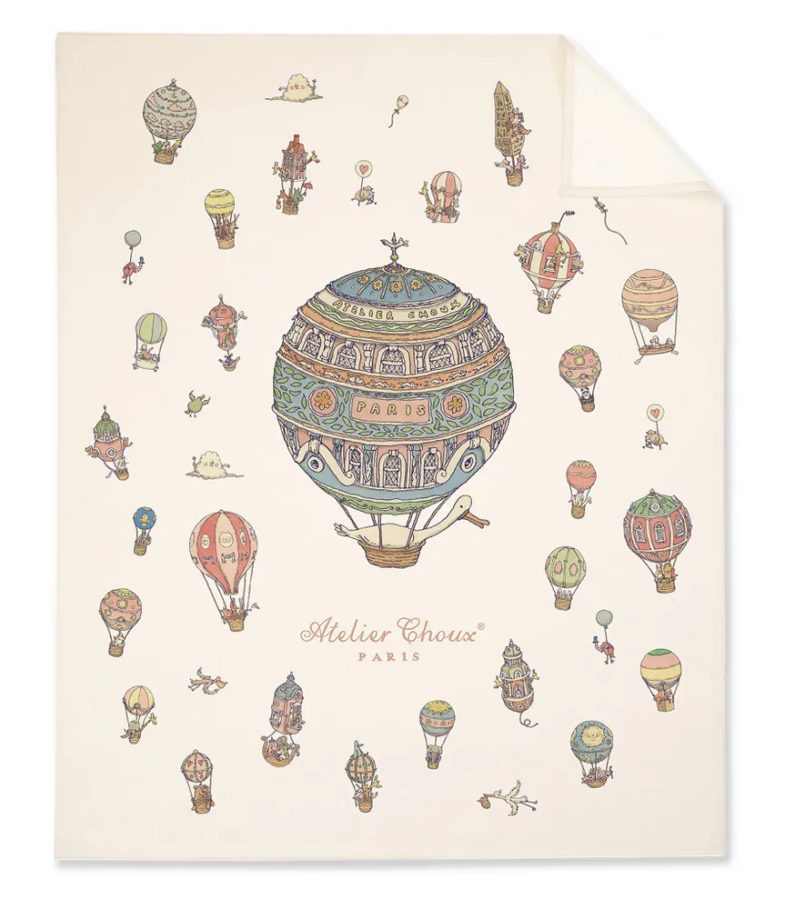 Atelier Choux Paris Hot Air Balloon Cashmere Baby Blanket