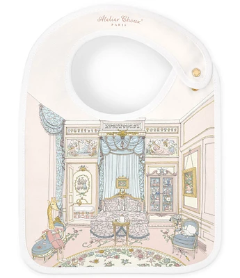 Atelier Choux Paris Organic Cotton French Bedroom Reversible Satin Bib