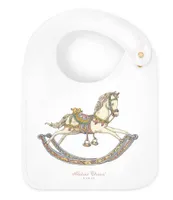 Atelier Choux Paris Organic Cotton Rocking Horse Reversible Satin Bib