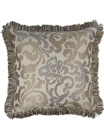 Austin Horn Classics Elegance Fringed Trim Square Pillow