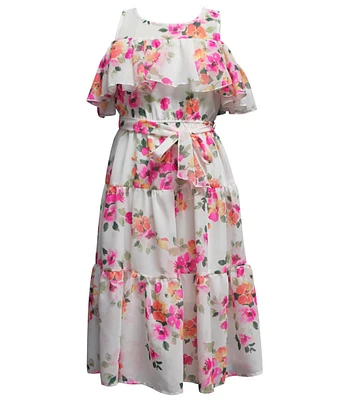 Ava & Yelly Big Girls 7-16 Floral-Printed Flounce Bodice Fit & Flare Maxi Dress