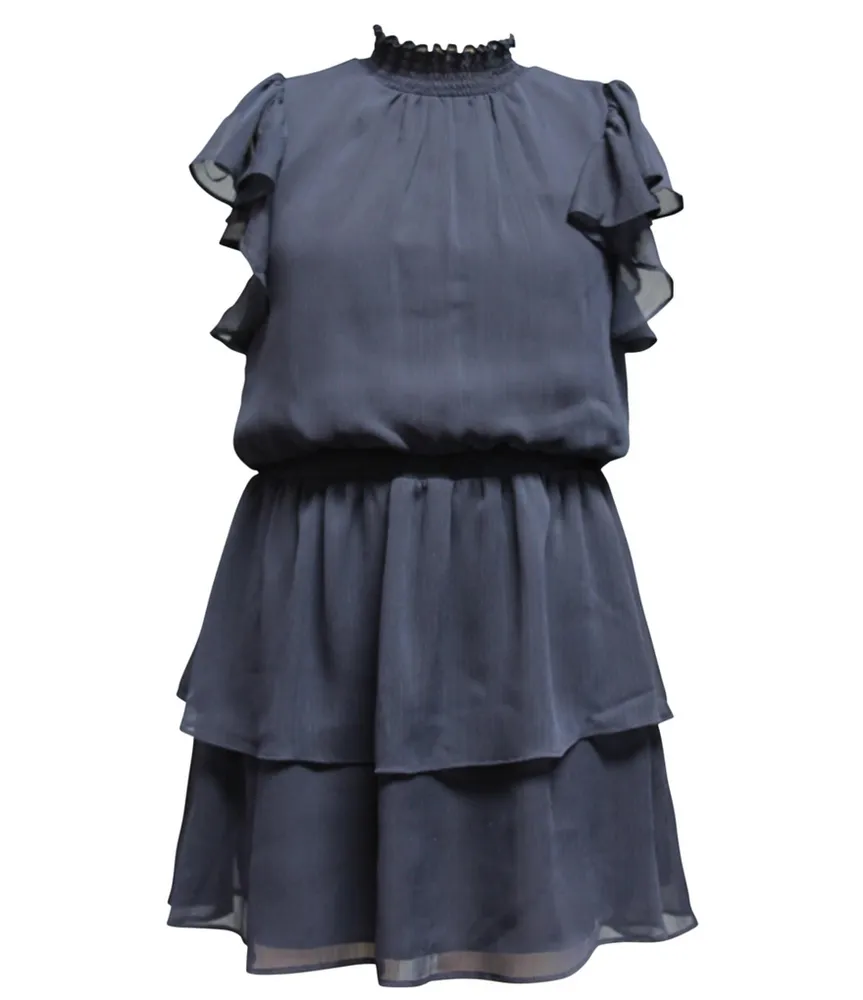 Ava & Yelly Big Girls 7-16 Flutter-Sleeve Ruffle-Tier Fit-And-Flare Dress