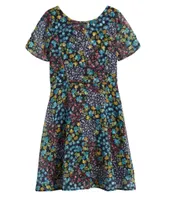 Ava & Yelly Big Girls 7-16 Short-Sleeve floral Print A-Line Dress