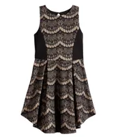 Ava & Yelly Big Girls 7-16 Sleeveless Bonded-Lace Fit-And-Flare Dress