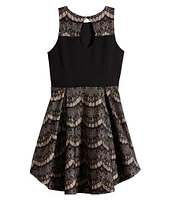 Ava & Yelly Big Girls 7-16 Sleeveless Bonded-Lace Fit-And-Flare Dress