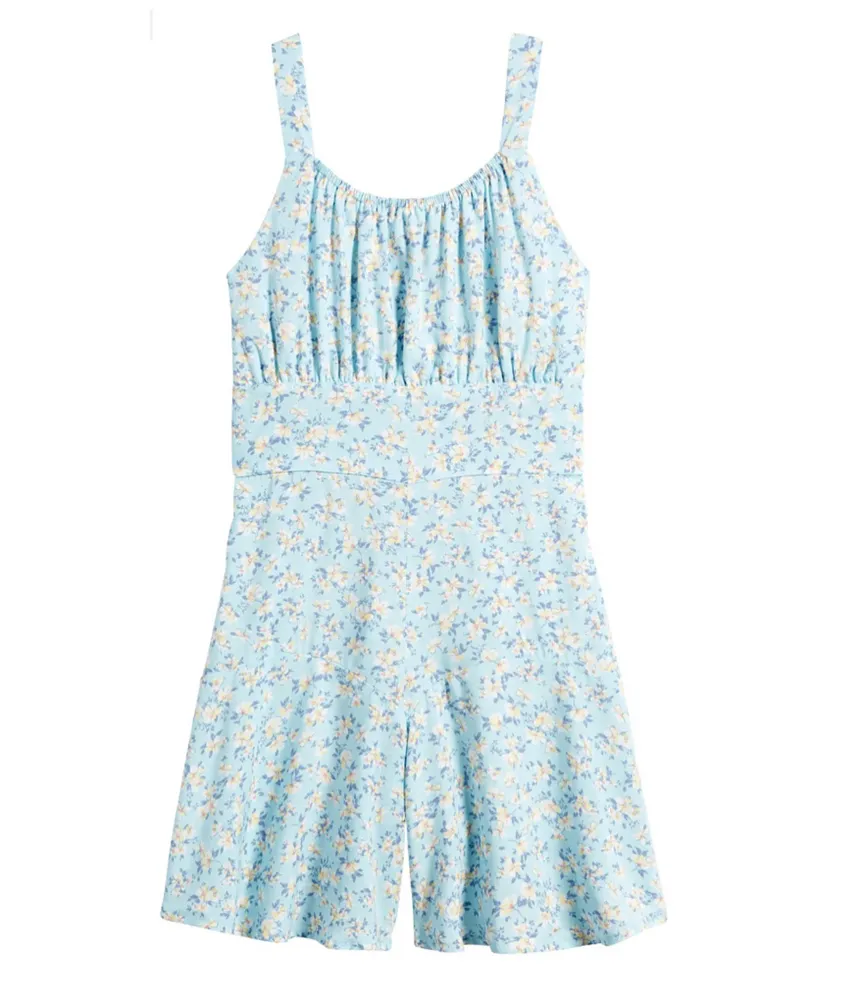 Ava & Yelly Big Girls 7-16 Sleeveless Ditsy Floral Emma-Bodice Romper