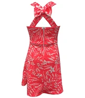 Ava & Yelly Big Girls 7-16 Sleeveless Printed Textured Rib Knit Fit-And-Flare Dress