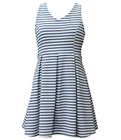 Ava & Yelly Big Girls 7-16 Sleeveless Printed Textured Rib Knit Fit-And-Flare Dress