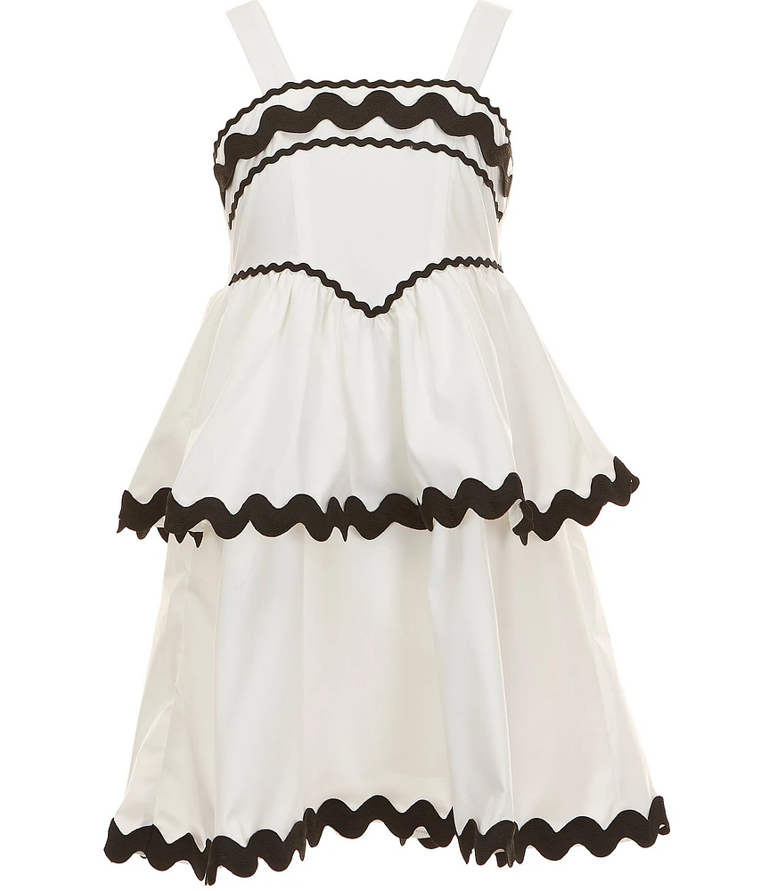 Ava & Yelly Big Girls 7-16 Sleeveless Ric Rac Ruffle Dress