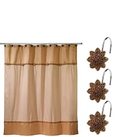 Avanti Linens 13-Piece Braided Medallion Shower Curtain And Hook Set