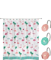 Avanti Linens 13-Piece Flamingo Paradise Shower Curtain And Hook Set