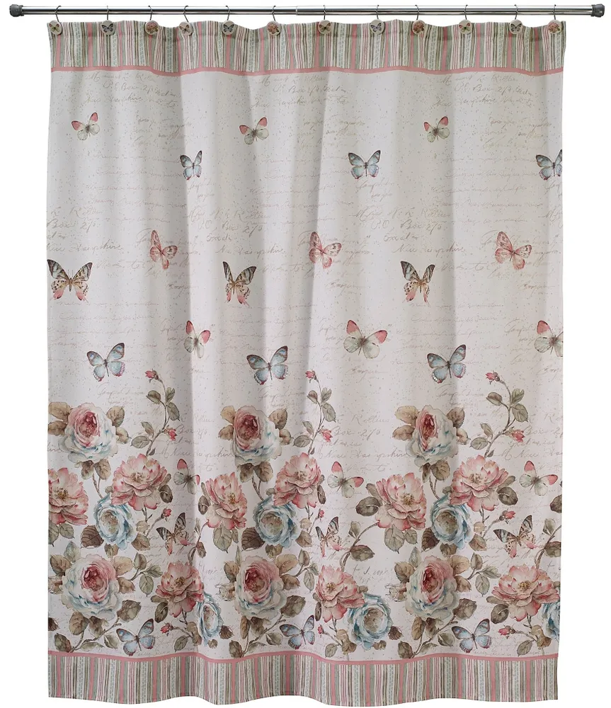 Avanti Linens Butterfly Garden Shower Curtain