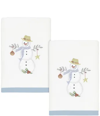 Avanti Linens Coastal Snowman Collection Embroidered Bath Towel Set