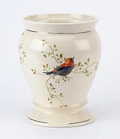 Avanti Linens Gilded Birds Ceramic Wastebasket