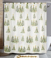 Avanti Linens Holiday Collection Tossed Trees Shower Curtain