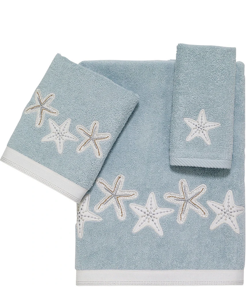 Avanti Linens Sequin Shells Embroidered Bath Towels