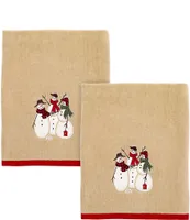 Avanti Linens Snowmen Gathering Collection Embroidered Snowmen Bath Towel Set