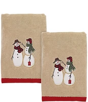 Avanti Linens Snowmen Gathering Collection Embroidered Snowmen Bath Towel Set