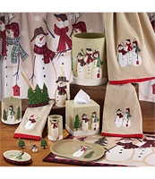 Avanti Linens Snowmen Gathering Collection Embroidered Snowmen Bath Towel Set