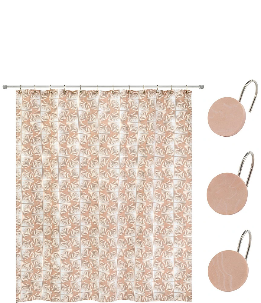 Avanti Linens x Nicole Miller Kendall Shower Curtain & Hooks Set