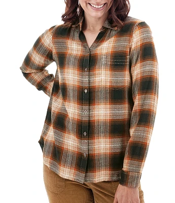 Aventura Braelin Woven Plaid Collared Long Sleeve Shirt