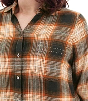 Aventura Braelin Woven Plaid Collared Long Sleeve Shirt