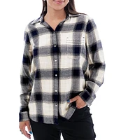 Aventura Braelin Woven Plaid Collared Long Sleeve Shirt