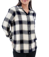 Aventura Braelin Woven Plaid Collared Long Sleeve Shirt