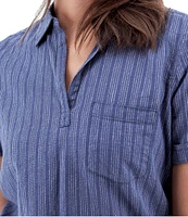 Aventura Breezy Johnny Collar Popover Camp Shirt