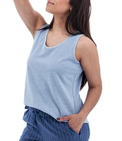Aventura Simone Organic Cotton Hemp Slub Knit Jersey Soft V-Neck Ladder Lace Trim Tank