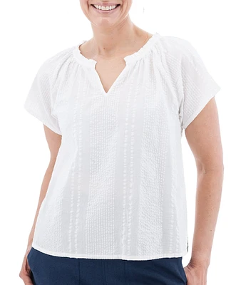 Aventura Colmar Split V Neckline Short Sleeve Blouse