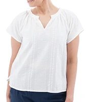 Aventura Colmar Split V Neckline Short Sleeve Blouse