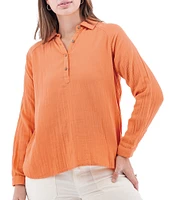 Aventura Kelford Gauze Collared Neckline Long Sleeve Blouse