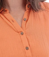 Aventura Kelford Gauze Collared Neckline Long Sleeve Blouse