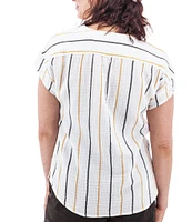 Aventura Kelford Striped V-Neckline Short Sleeve Top