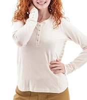 Aventura Knit Mandy Embroidered Long Sleeve Henley Top