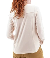 Aventura Knit Mandy Embroidered Long Sleeve Henley Top