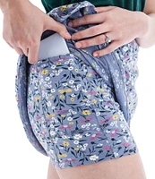 Aventura Linden Floral Slub Knit Jersey Wide Waist Pull-On Skort