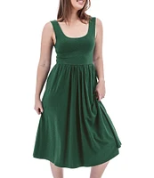 Aventura Linden Slub Knit Large Scoop Neck Fit & Flare Dress