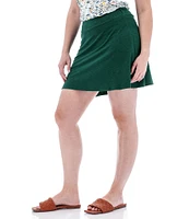 Aventura Linden Swing Organic Cotton Blend Slub Knit Jersey Wide Waist Pull-On Skort