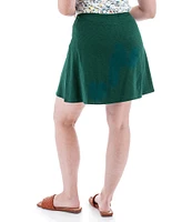 Aventura Linden Swing Organic Cotton Blend Slub Knit Jersey Wide Waist Pull-On Skort
