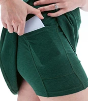 Aventura Linden Swing Organic Cotton Blend Slub Knit Jersey Wide Waist Pull-On Skort