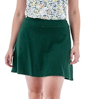 Aventura Linden Swing Organic Cotton Blend Slub Knit Jersey Wide Waist Pull-On Skort