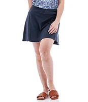 Aventura Linden Swing Organic Cotton Blend Slub Knit Jersey Wide Waist Pull-On Skort
