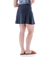 Aventura Linden Swing Organic Cotton Blend Slub Knit Jersey Wide Waist Pull-On Skort