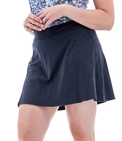 Aventura Linden Swing Organic Cotton Blend Slub Knit Jersey Wide Waist Pull-On Skort