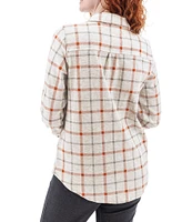 Aventura Luscious Plaid Fleece Collared Boyfriend Shirt